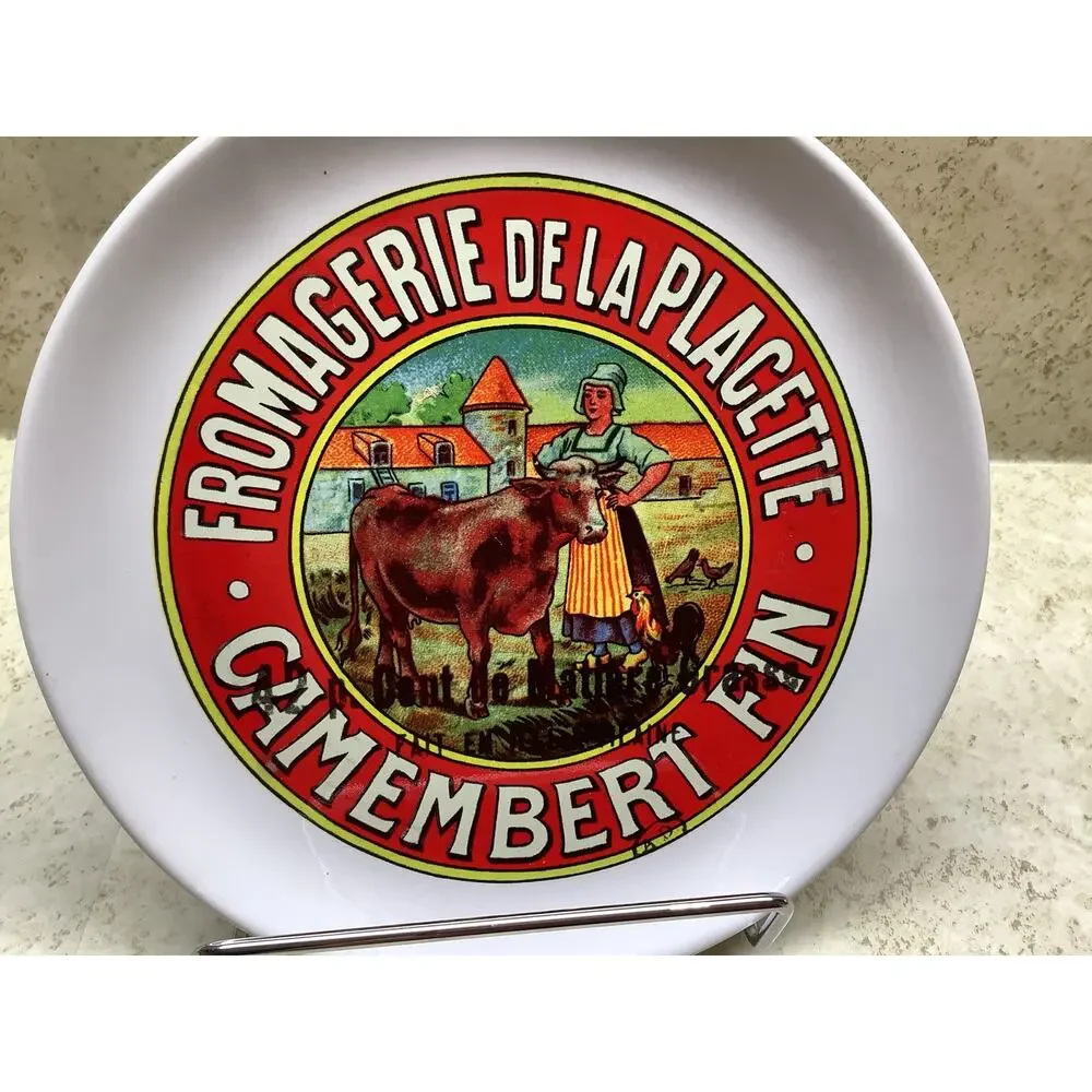 French Milk Maid Plates Art Nouveau Style Set of 4 Cheese Plates - all different
